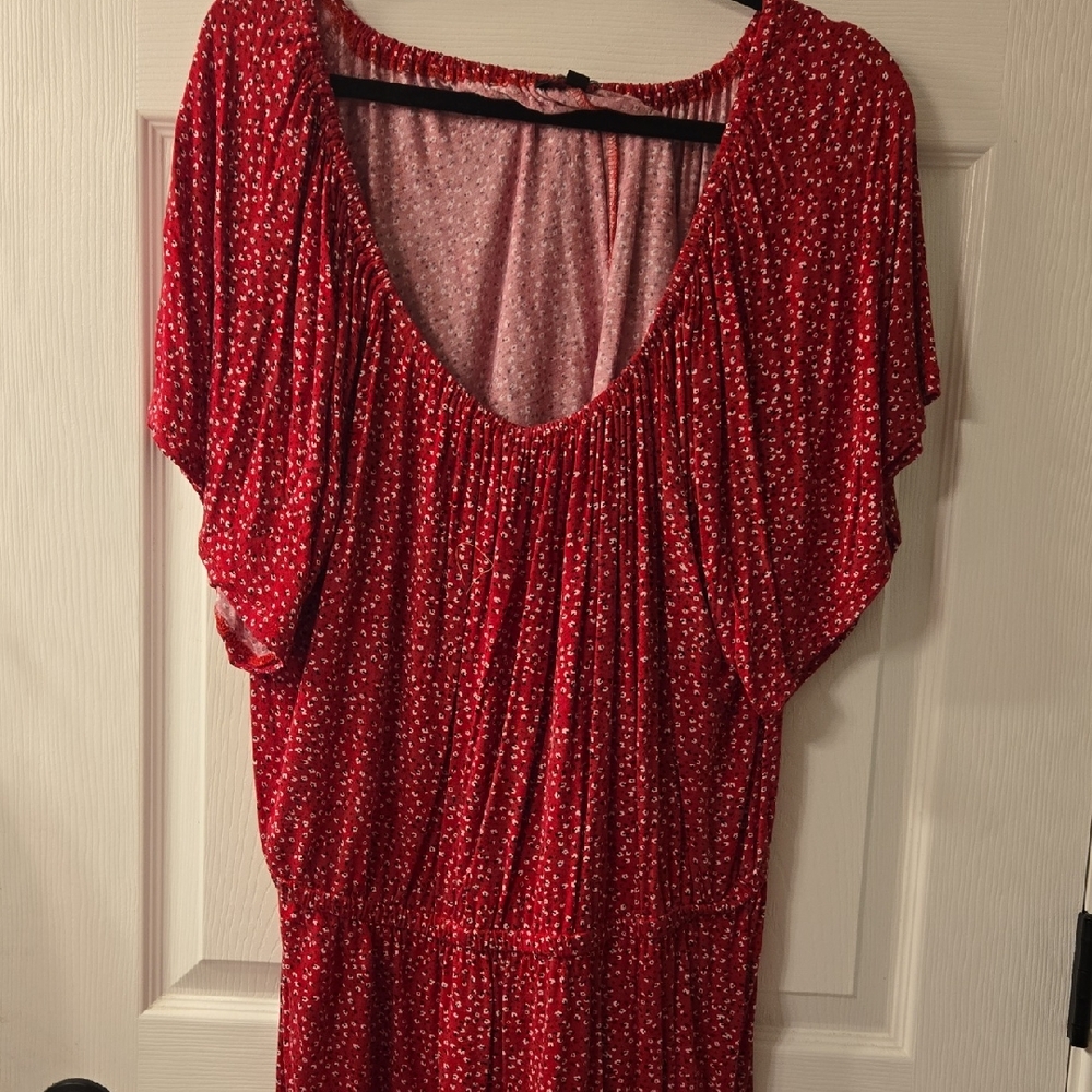 Lane Bryant Pink and Red Printed Top